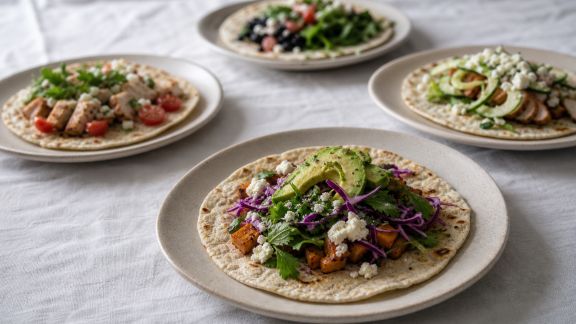 Tortillas express : quatre garnitures prêtes en quelques minutes
