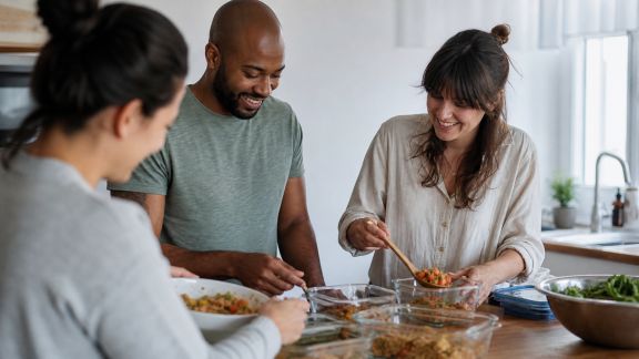 Batch cooking et fourneaux partagés : s’organiser à plusieurs pour gagner du temps