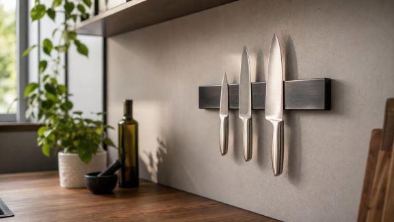 Supports magnétiques pour couteaux : sécurité et gain de place en cuisine